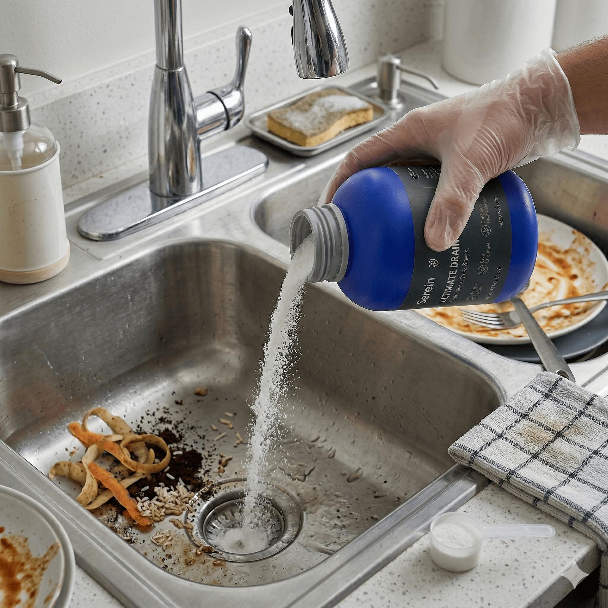 Serein Strong Pipe Unblocker, Quick Dissolving Clog Remover, Effective Drain Cleaner, Fast Acting Plumbing Solution, Home Maintenance Essential