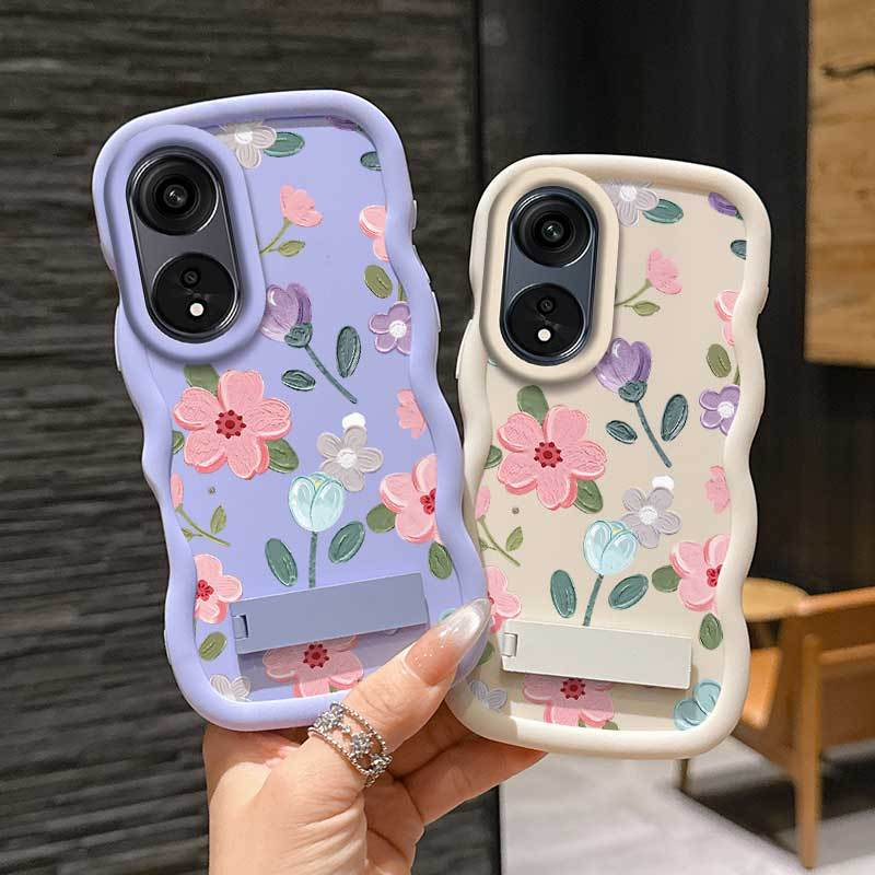 1 Piece A38 Flower Romance Flexible Design Anti-Scratch And Stand Protection Made For OPPO A38 Ideal For Entertainment