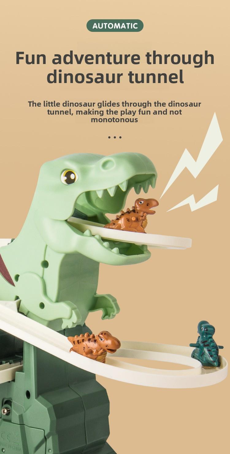 Automatic Stair-Climbing Single-Track Electric Dinosaur Assembly Track Slide Adventure Toy for Children