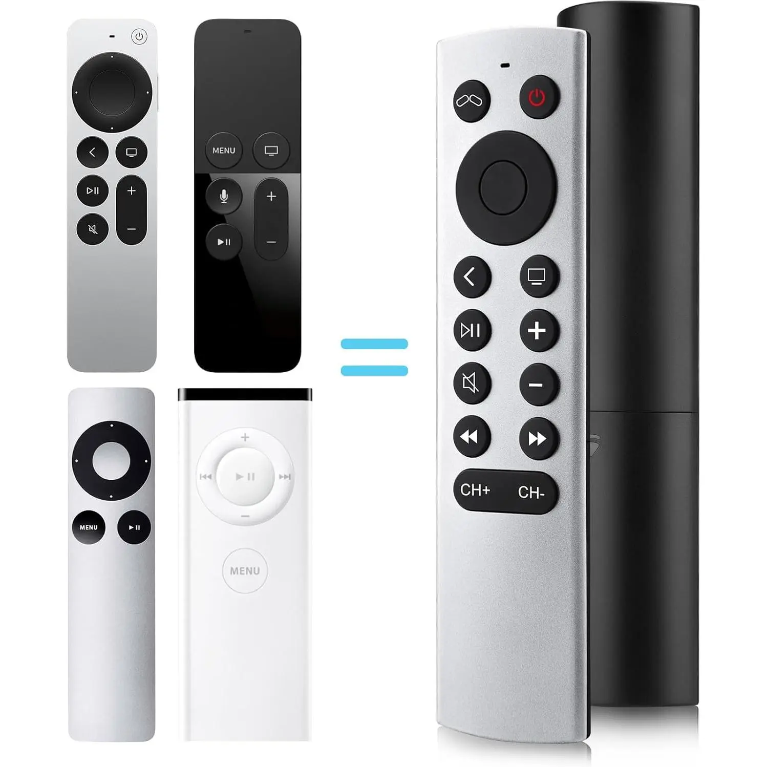 New Replacement Universal Remote Control for Apple TV 4K Remote Apple 4K/ Gen 1 2 3 4/ HD A2169 A1842 A1625 A1427 A1469 A1378 A1218 with TV Control Function