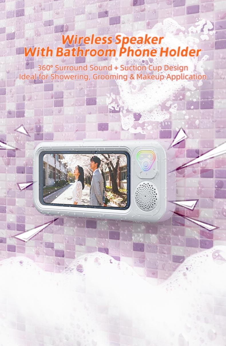 Waterproof Bathroom Bluetooth-compatible Speaker, Ideal for Humid Environments, Compatible with Android and iOS Devices, Audio Equipment for Bathrooms