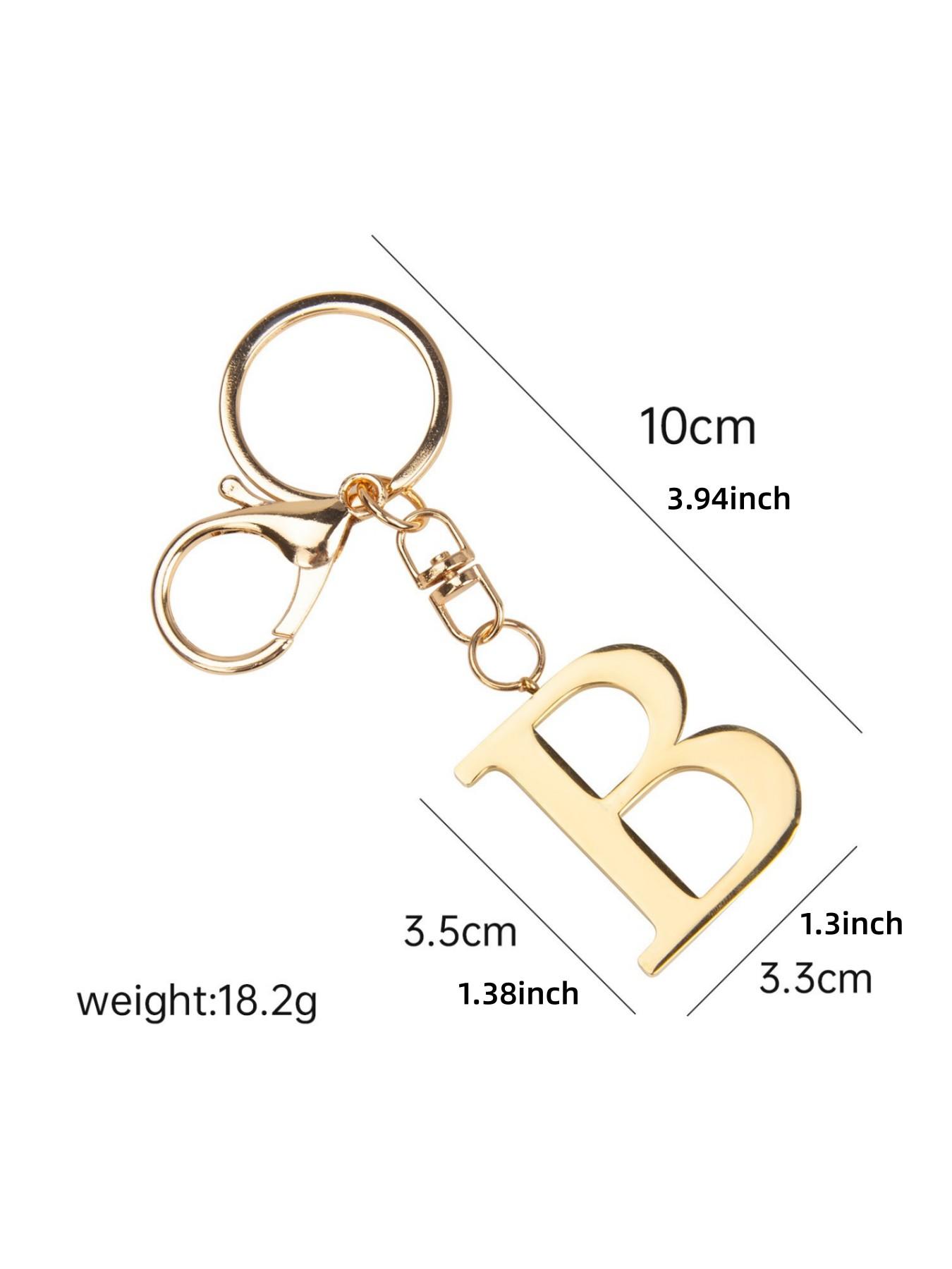 Stainless Steel Letter Keychain, Key Ring, Luggage Tag, Badge Gift, Women's Bag Charm, 1pcs, Elegant Accessory