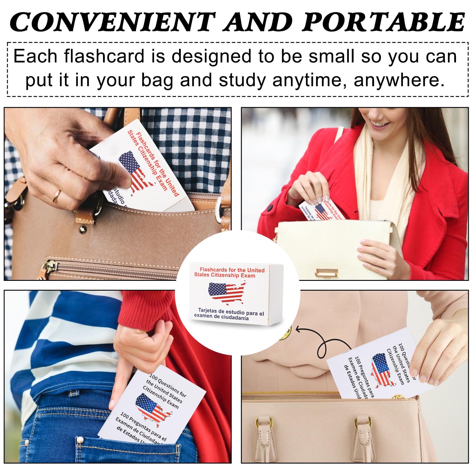 Tarjetas para La Ciudadania 2025 De Las 100 Preguntas，U.S. Citizenship Flash Cards 2025 - English/Spanish ﻿, US Civics Test Flash Cards Combo Set，Set with Bilingual Booklet