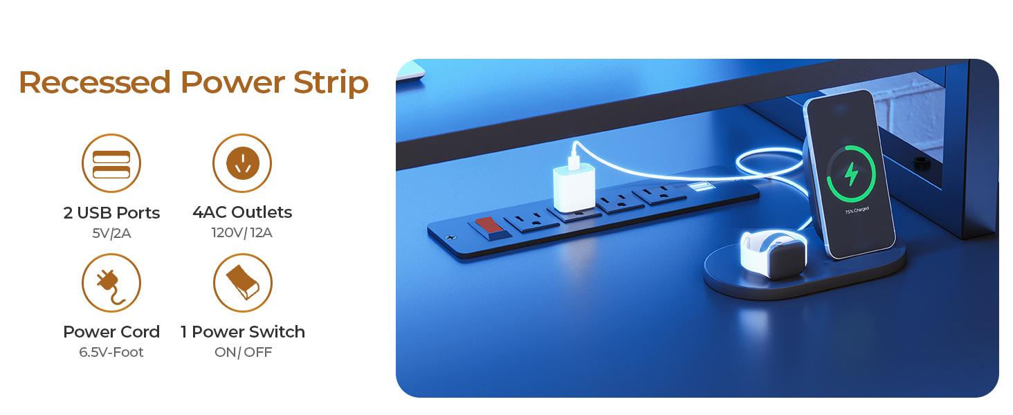 SEDETA 74.8-Inch Gaming Table with LED Lights and Storage Shelf, Computer Table with Monitor Stand Ergonomic gaming desk Gamer Desk standing desk