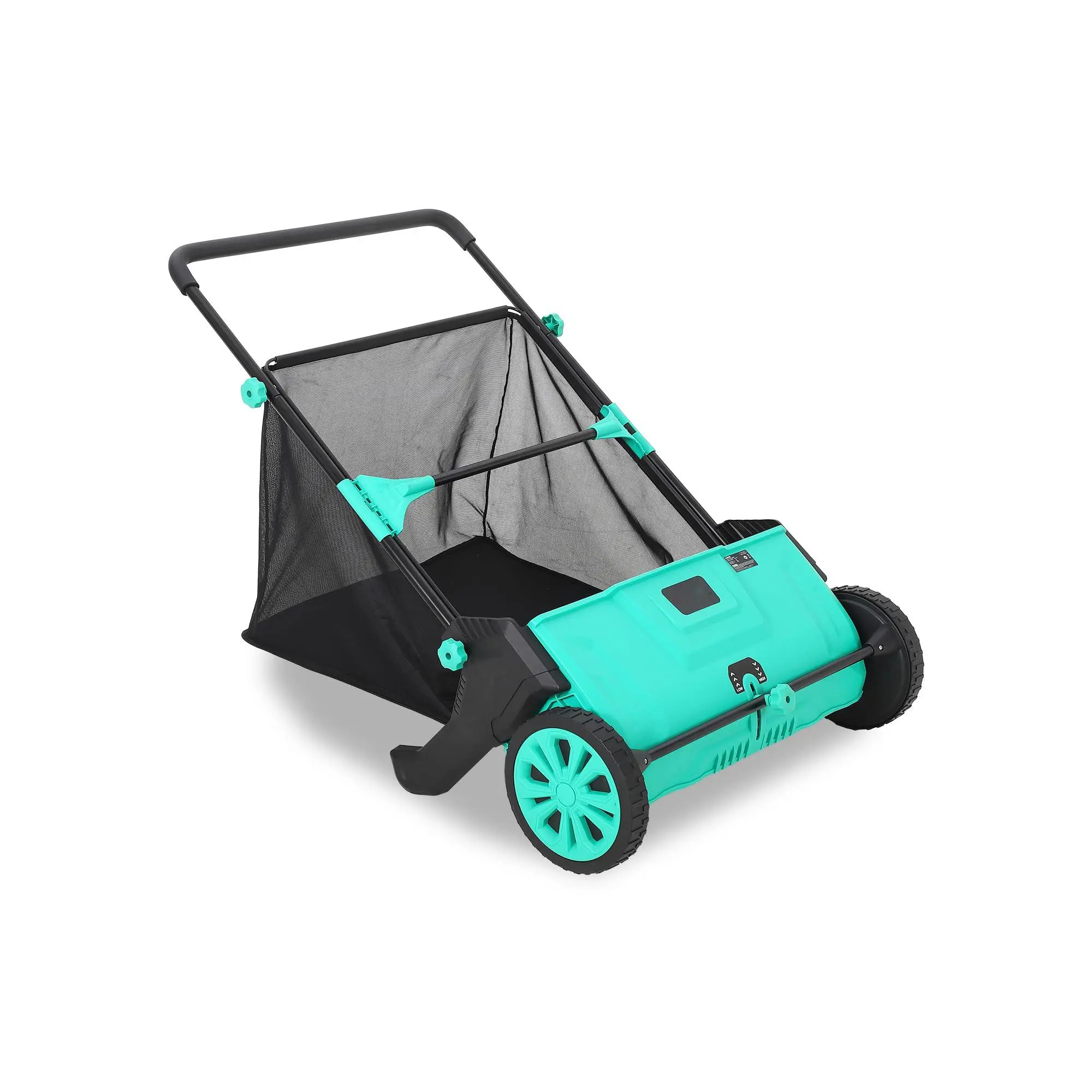 26" Push Lawn Sweeper, Walk Behind Leaf & Grass Collector with 3.5 Cu. ft. Hopper Bag, Adjustable Brush Height Yard Sweeper for Driveway, Garden, Sidewalk