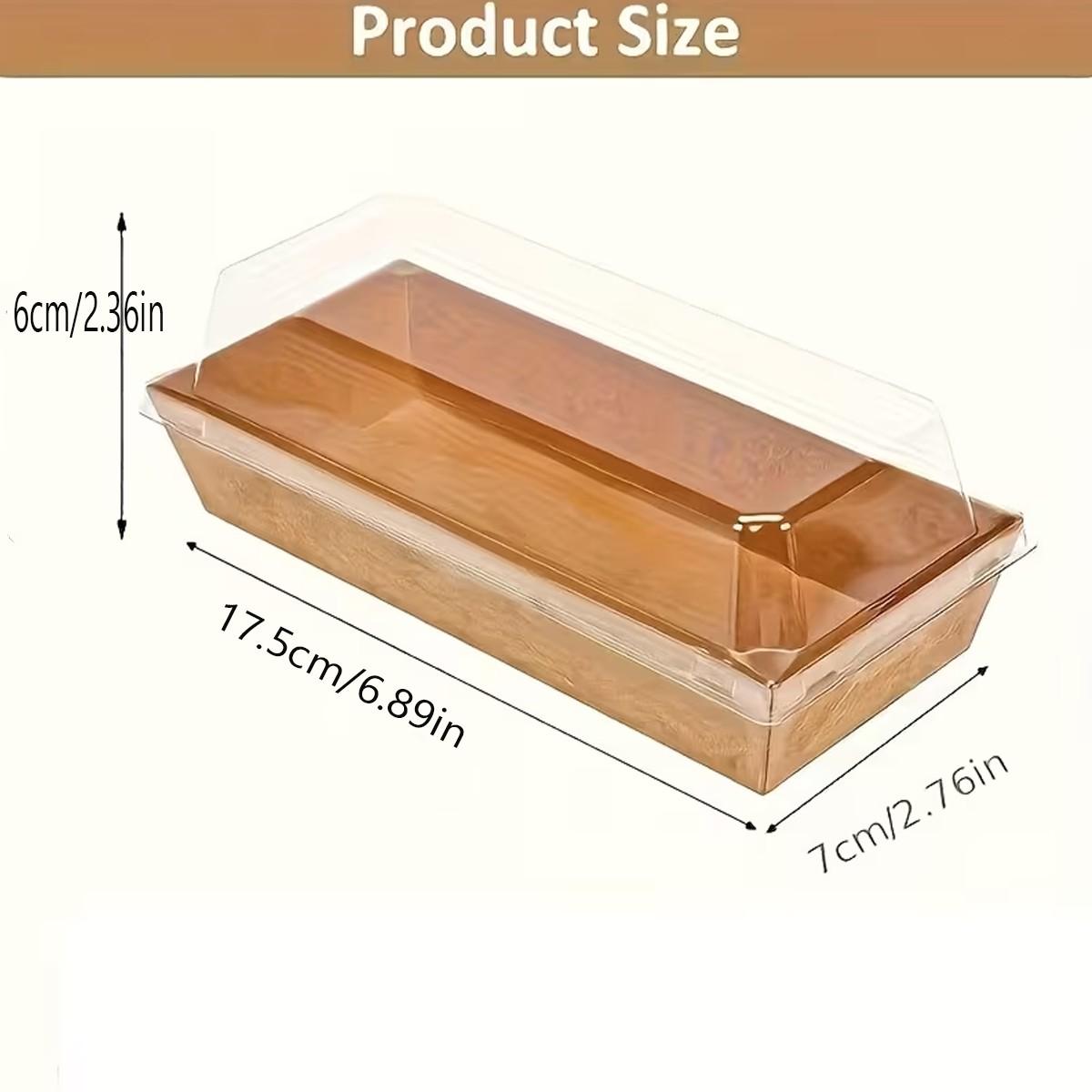 10/30pc Kraft Paper Baking Box with Transparent Plastic Lid, Rectangular Dessert Container for Donuts, Cookies, Cakes, Sandwiches, Light Snacks, Events, Premium Cake Box