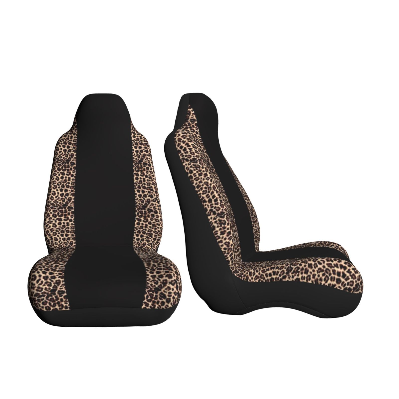 Leopard Print Patchwork Car Interior Set, Full Coverage Fabric Seat Covers, Universal Fit for All Seasons, Women's Car Accessories