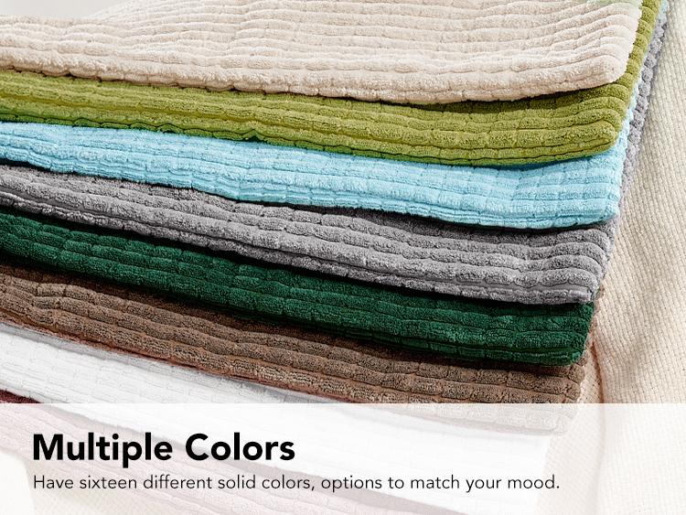 Deconovo 4-Pack Throw Pillow Covers, Soft Corduroy Fabric with Striped Pattern, Perfect for Sofa, Bedroom, and Living Room