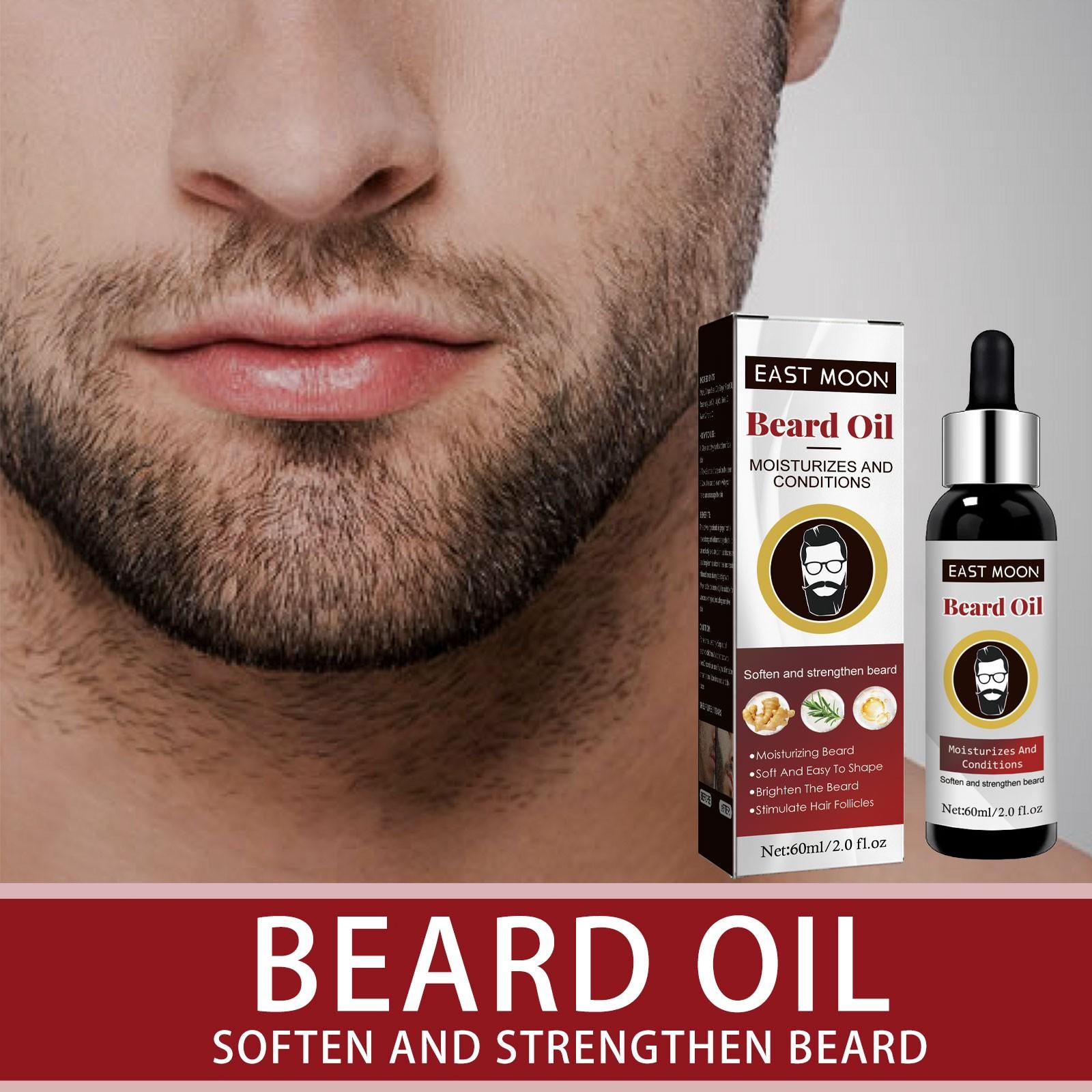 Men's Beard Care Oil, Dense Moisturizing Repair Strengthen Hair Growth, Essential Oils for Beards & Mustaches, Natural Ingredients