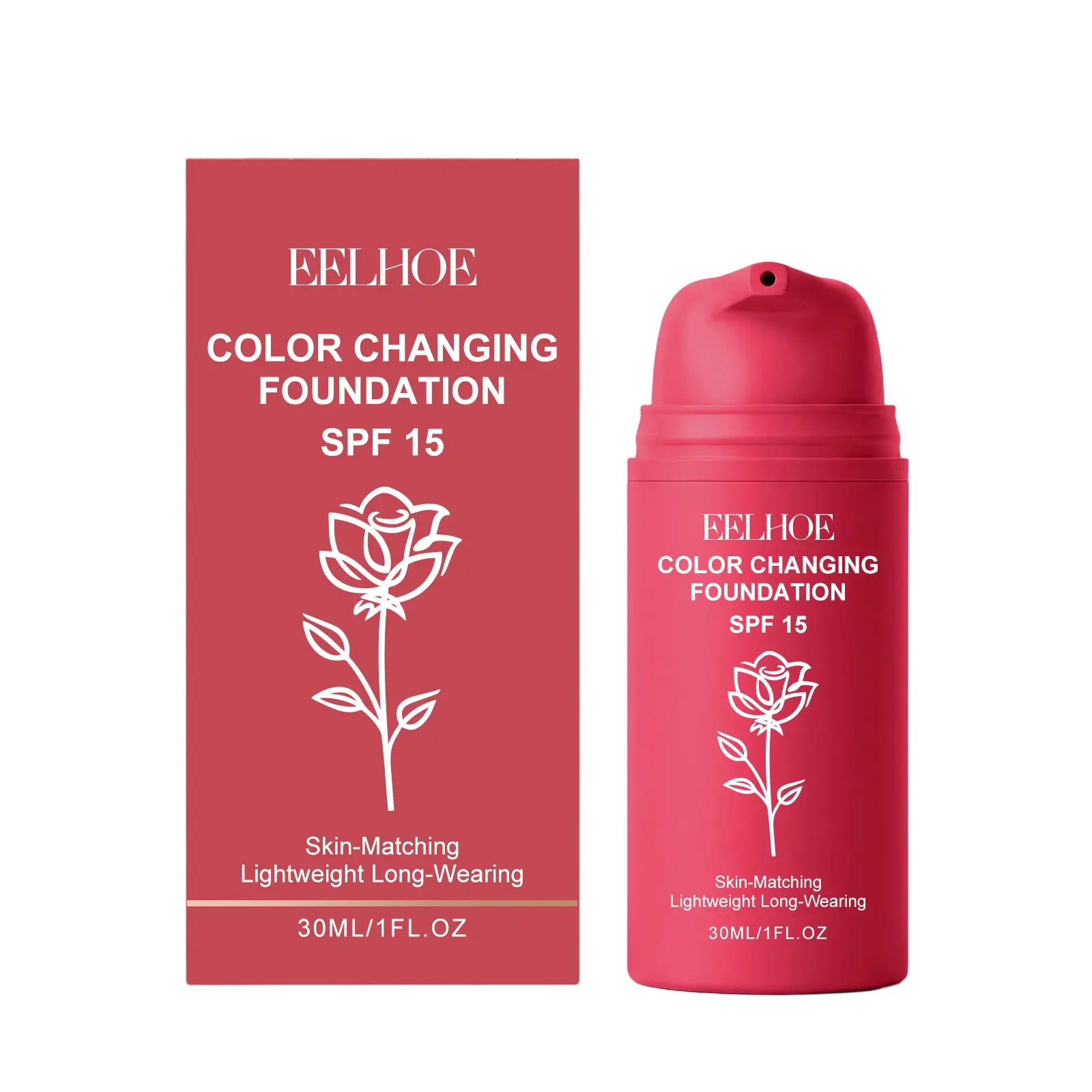 Korean Color Changing Foundation SPF, Automatically Adjusts Liquid Foundation for Women, 2026 New Skin Tone Adapting Liquid Foundation, Adapting to Your Skin Tone, Concealing Fine Lines and Wrinkles