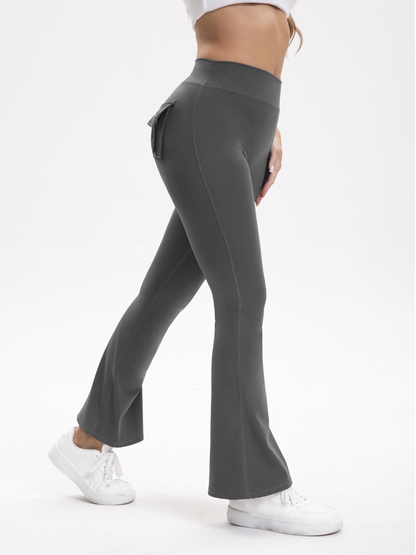 3PCS Women's High-Waisted Boot Style Carved Pleated Buttocks Flare Leggings Stretch Training And Fitness Flared , Super Comfortable Daily Pants shapewear leggings Gym Exercise Leggings