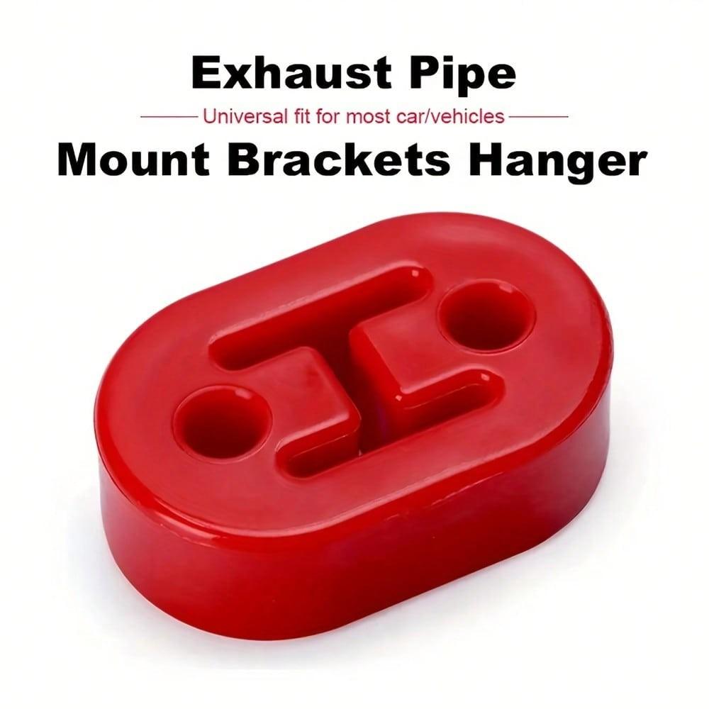 2-Piece Car Rubber Exhaust Pipe Tailpipe Mount Bracket, Universal Dual-Hole Exhaust Mount Bracket, Suitable for Vehicle Muffler Buffer
