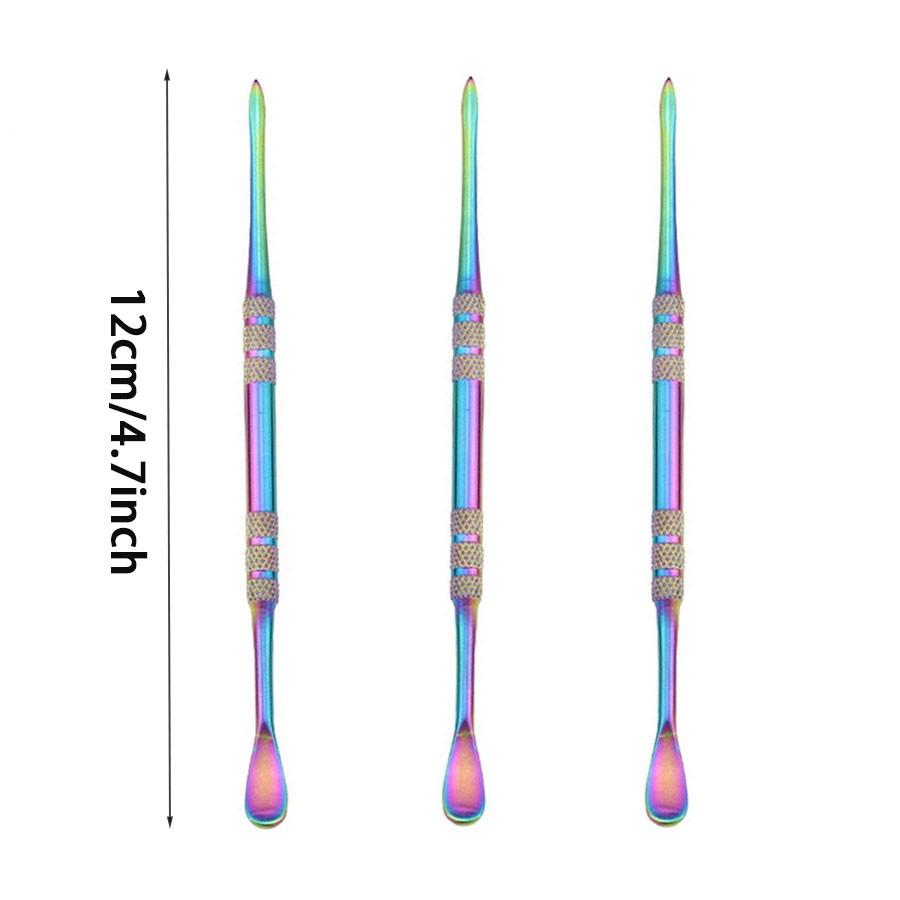 3-piece Rainbow Multifunction Wax Carving Tool Set, Durable Stainless Steel Wax Carving Tool Kit, Dual-Head Carving Tool Spoon
