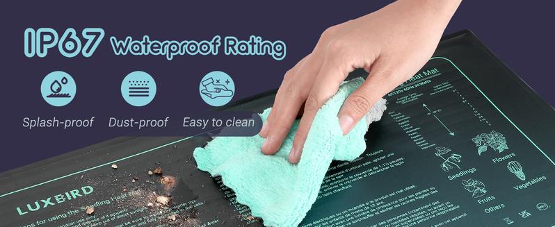 LUXBIRD 2 Pack 10"x 20.75" Seedling Heat Mat and Digital Thermostat Controller Combo Set (120v US Plug)