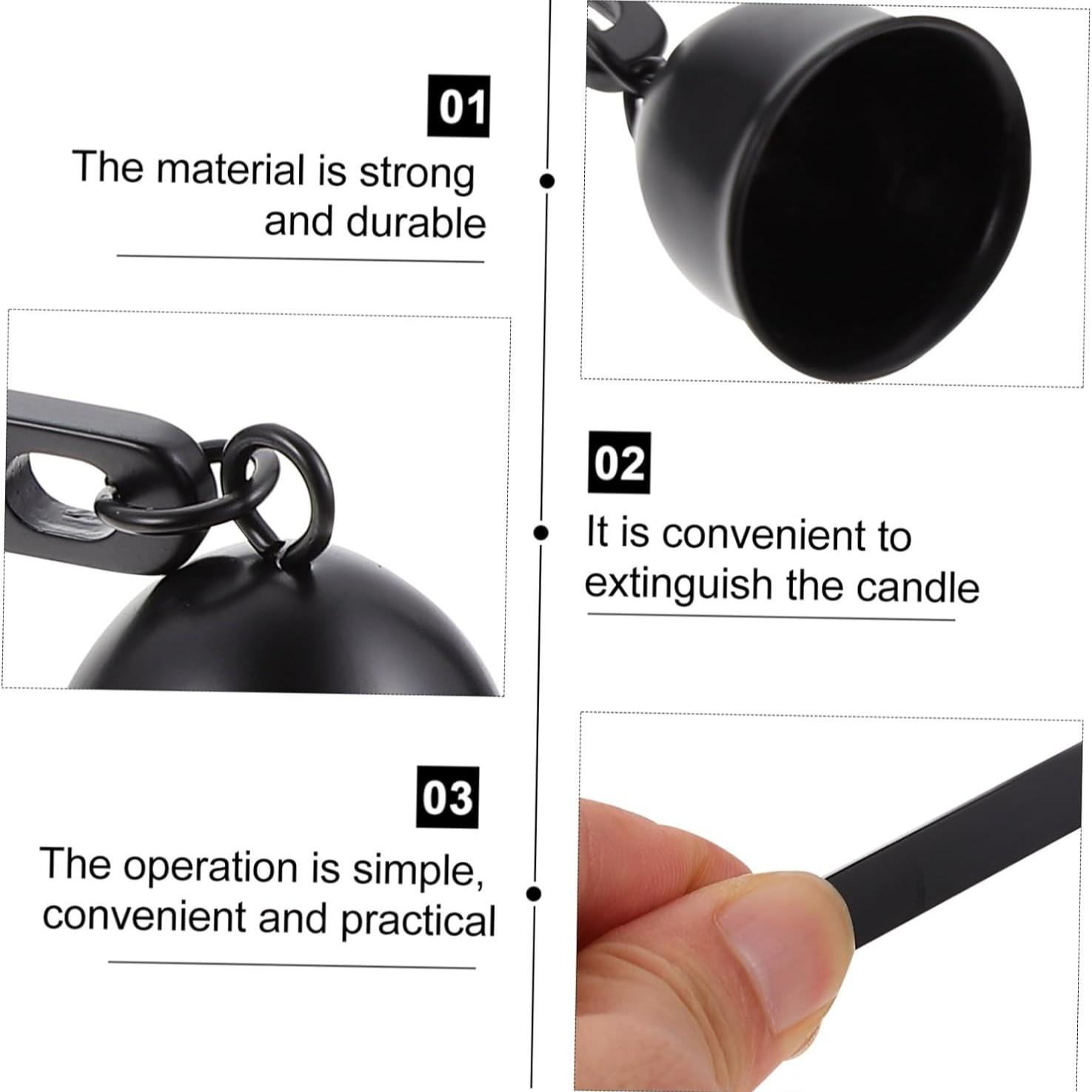 Stainless Steel Candle Extinguisher Cover, Durable Waterproof Design, Easy Clean, Ideal for Office Bathroom Kitchen Outdoor Use