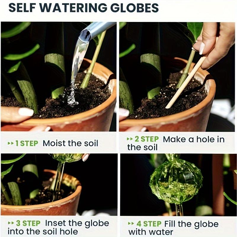 8-Piece Cactus Shaped Automatic Plants Watering Spikes, No Power Needed Durable Plastic Lawn Decorations, Stylish Transparent Plant Accessories for Home & Garden