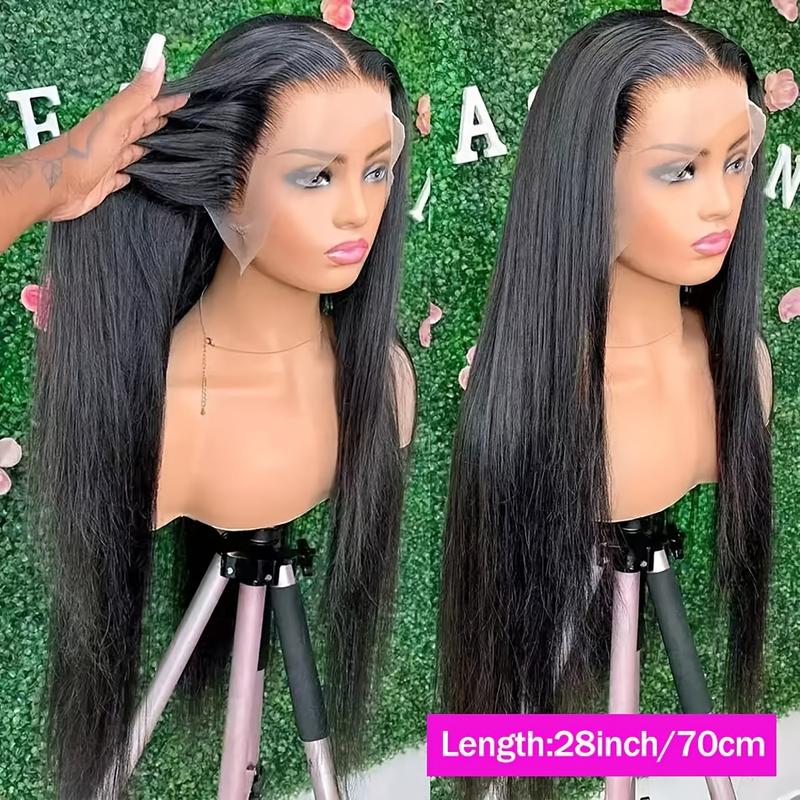 Bling Hair HD Transparent Lace Front Real Hair Wig 13x4 Straight Frontal Wig Pre Plucked 180% Density For Women Fast Delievery