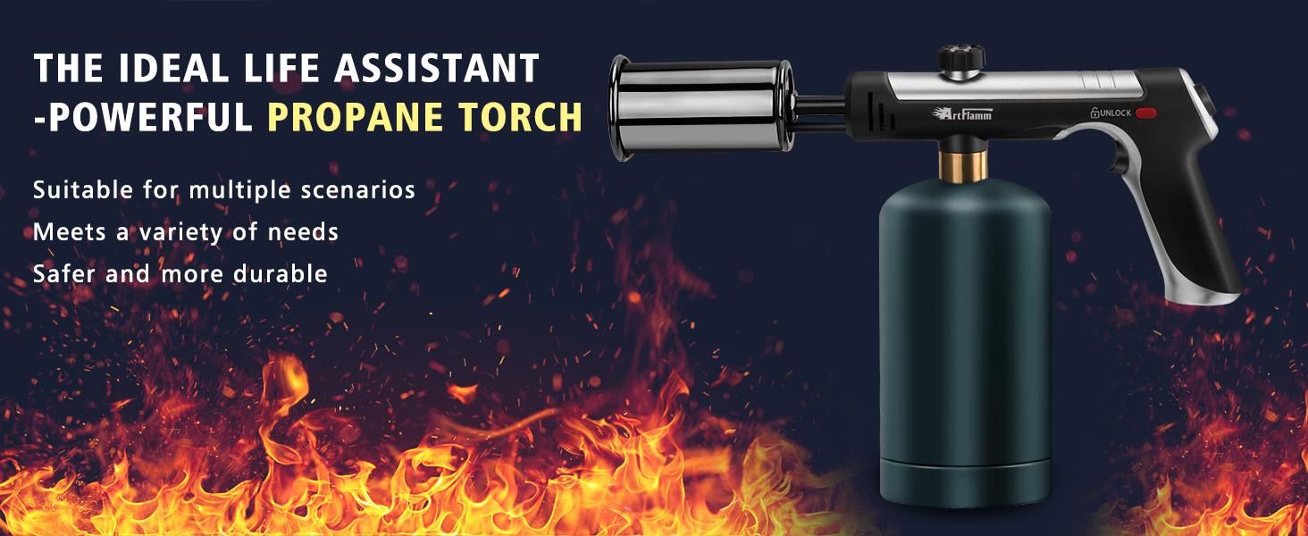 ARTFLAMM Powerful Propane Torch Gun, Grill Gun with Turbo Mode & Safety Lock, Charcoal Torch, Kitchen Blow Torch for Cooking, BBQ, Searing Steak (Tank Not Included) ARTFLAMM Powerful Propane Torch Gun, Grill Gun with Turbo Mode & Safety Lock, Charcoal Torch, Kitchen Blow Torch for Cooking, BBQ, Searing Steak (Tank Not Included)