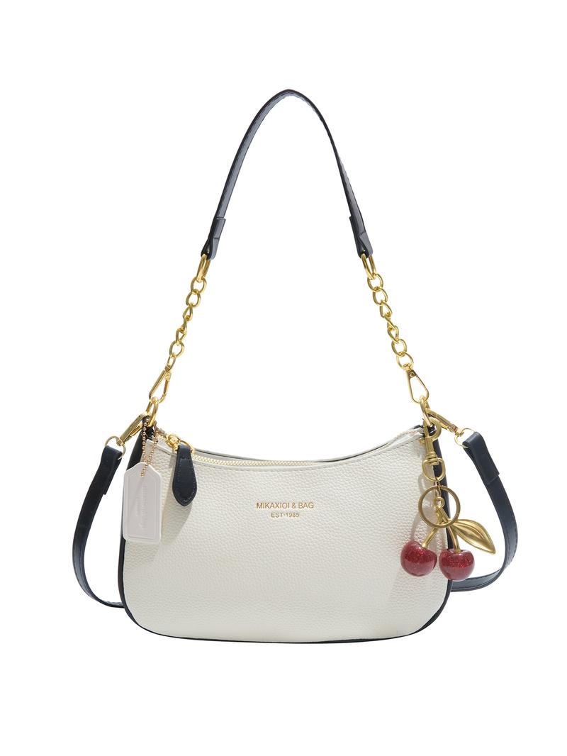 Minimally designed single shoulder armpit bag, simple and casual multifunctional texture single shoulder bag, personal metal chain strap exquisite single shoulder bag, Handbag Shoulder Bag, suitable for daily travel, shopping, dating, etc.