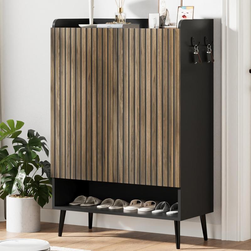 Shoe Cabinet，Large Shoe Cabinet with Doors,Adjustable Shelves, Shoe Organizer with Doors for Hallway, Entryway, Living Room