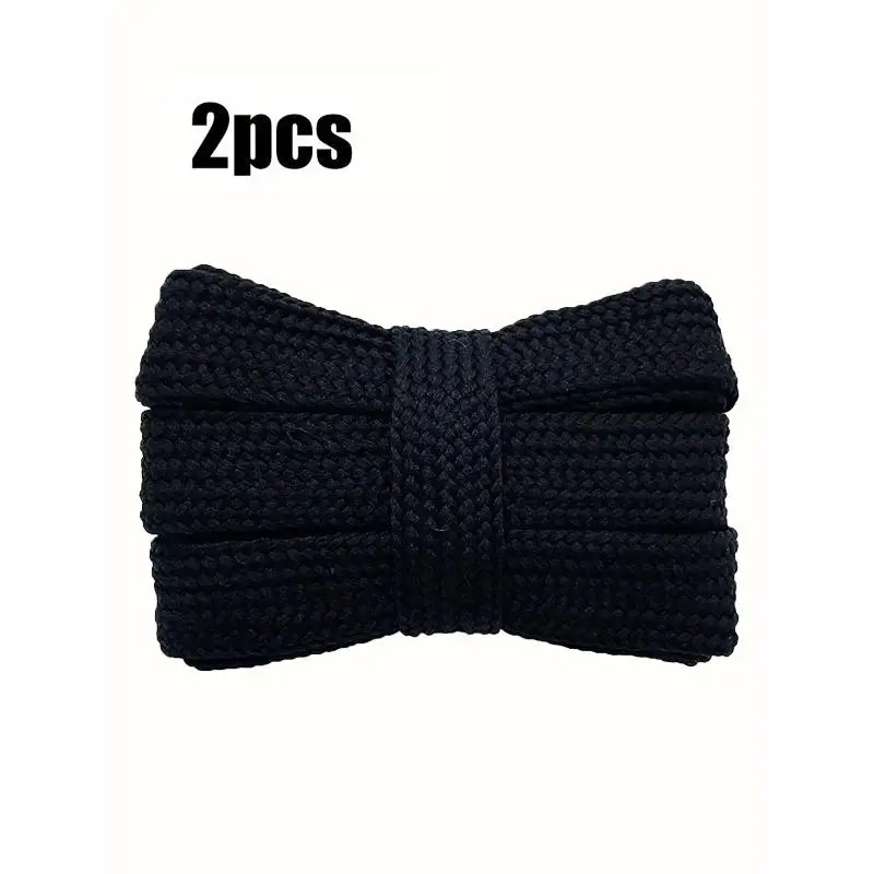 2-Pack Woven Synthetic Shoe Lace, 2cm Wide Durable Replacement Strings, Daily Wear Accessory for Canvas, Casual Shoes & Sneakers, Shoe Strings For Sneakers