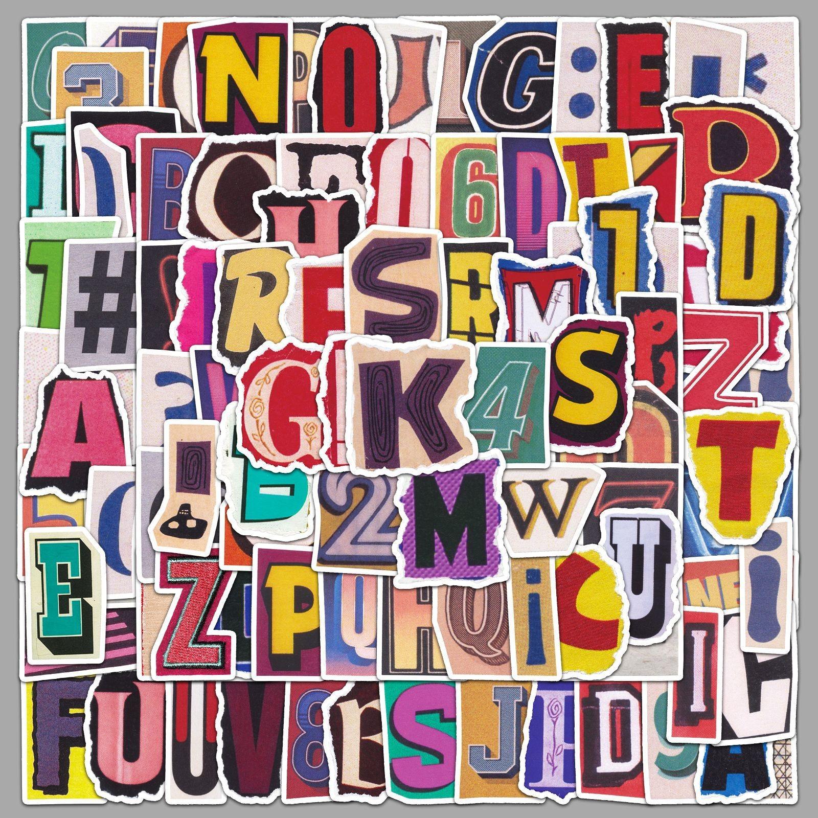 100 Retro Number Letter Graffiti Stickers, Cute Vintage Phone Case Journal Stickers, Party Decor Stickers, Ideal Gift for Friends and Family