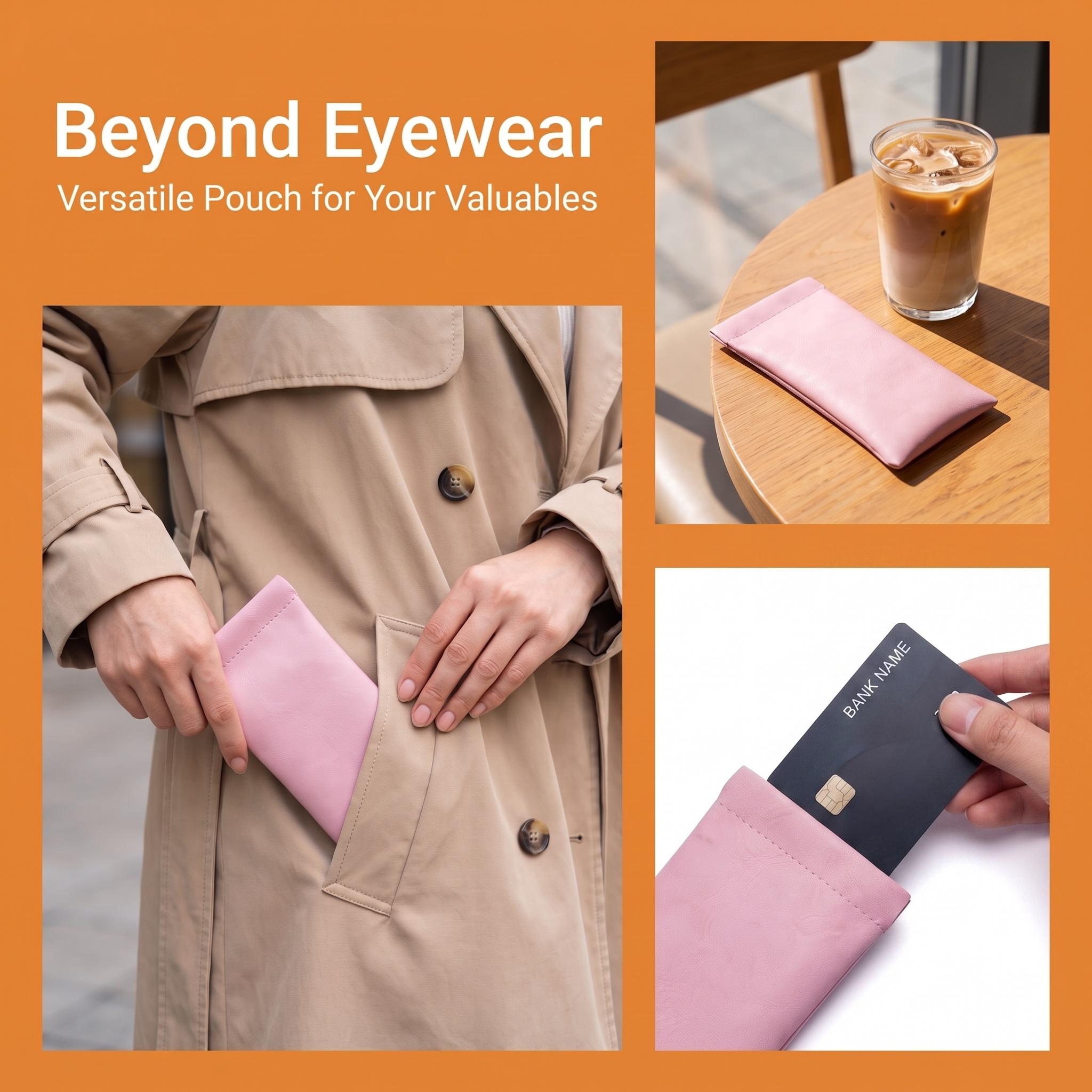 Mini Auto Closure Chaos Fixer Pouch Eyeglass Case Sunglasses Case Glasses Pouch Makeup Bag Cosmetic Bag Small Pouch Coin Purse Waterproof Protective Storage Organizer Lightweight Portable Soft Durable Travel Purse Handbag Gift for Women Men -YY0