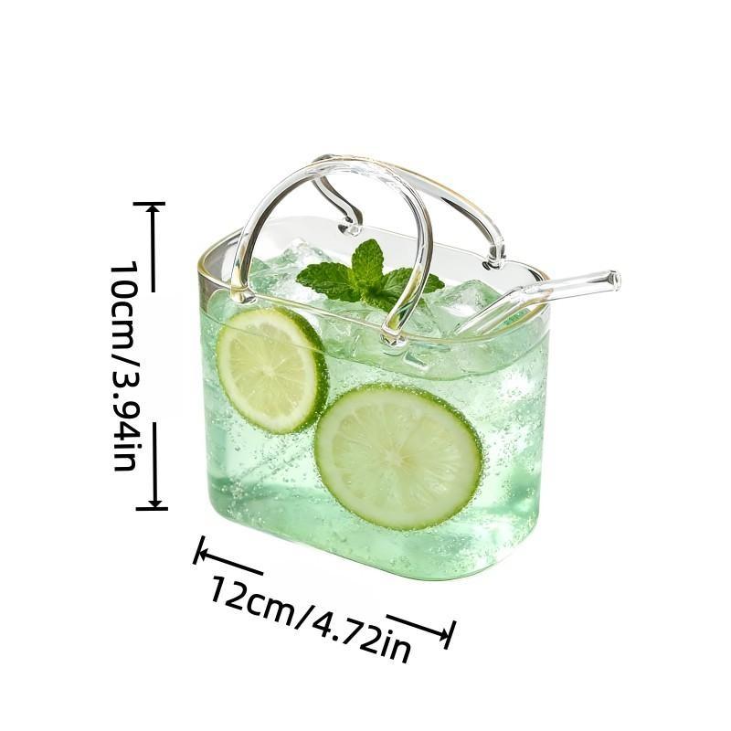 1/2/4 piece 26oz Creative Handbag Shaped Thick-Bottom Glass Cup, Food Grade Easy Clean Multi-Function Cup, 3-In-1 For Drink Fish Tank Vase, Party Birthday Christmas Gift For Women, Home Decor High-Appearance Cup