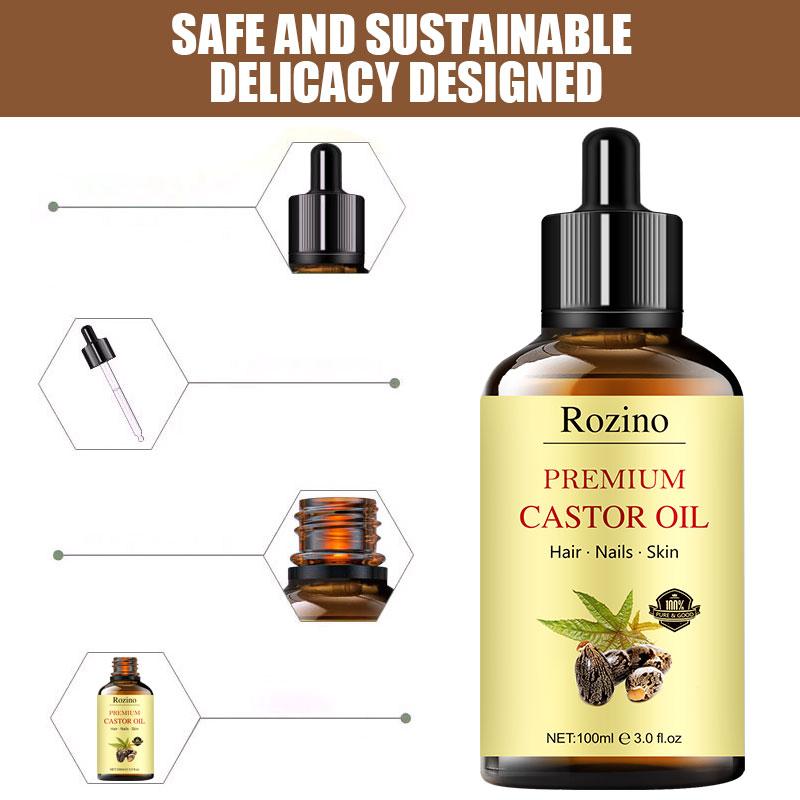 Safe & Sustainable Rozino Premium Castor Oil for Total Beauty Care Cosmetic