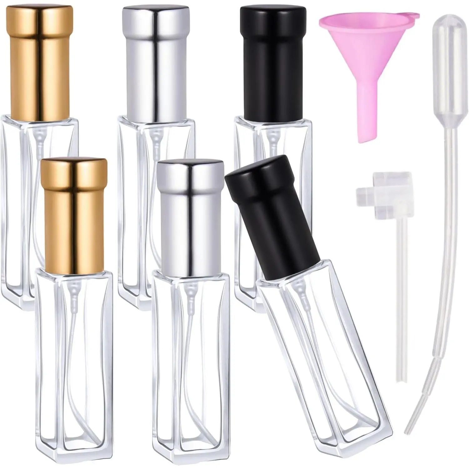 6-Pack 10ml Refillable Travel Perfume Spray Atomizer Bottles, On-the-Go Home Organizer Storage Containers (6 Bottles for Travel Use)