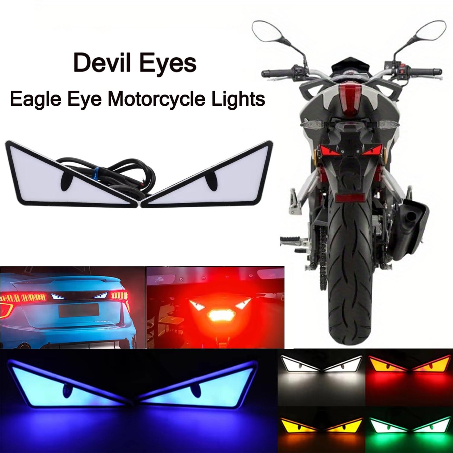 2pcs Motorcycle LED Devil Eyes Lights LED Eagle Eye Lights High Brightness Triangle Demon Eye Neon for Cars & Motorcycles Fun Atmosphere Light, Driving Assist Light, Motorcycle Mini Turn Signal Flasher Tail Lamp Car Decoration Lights 12V LED Light for Any