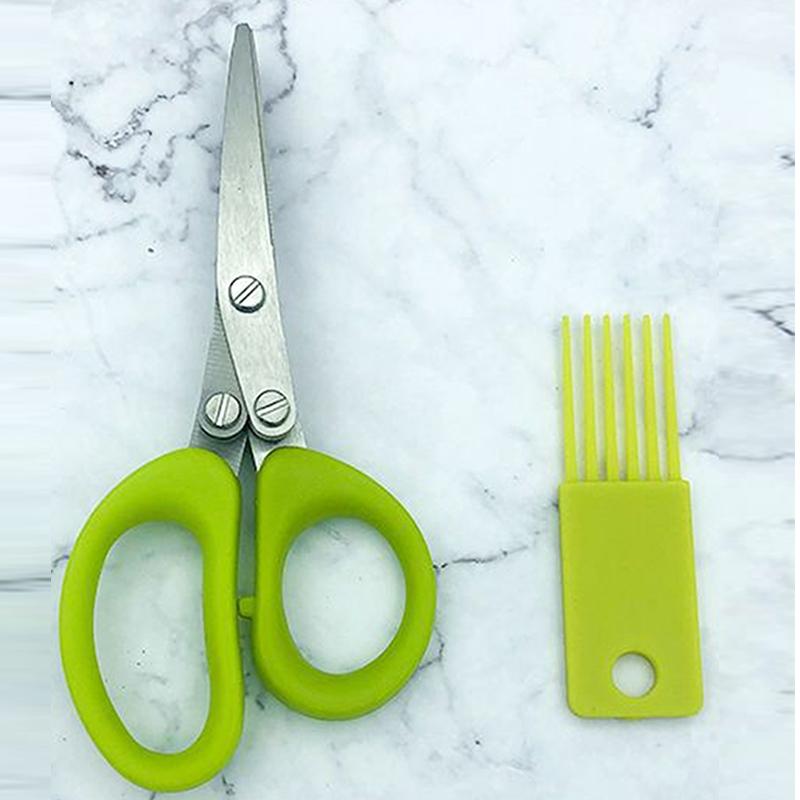 Stainless Steel Five-Layer Multi-Functional Spice Kitchen Scissors, Kitchen Shears, Durable Stainless Steel Design, Ideal for Cooking & Food Prep