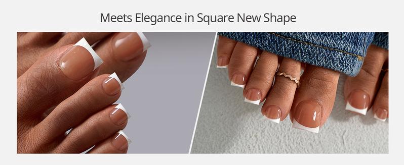 btartboxnails XCOATTIPS Toe Nail Tips - Product only 160pcs  Real Square Brown French Tip Short Toenail Press Ons Fit for Short & Extra Short Toenails Bed,Soft Gel Toe Nail Tips for Women