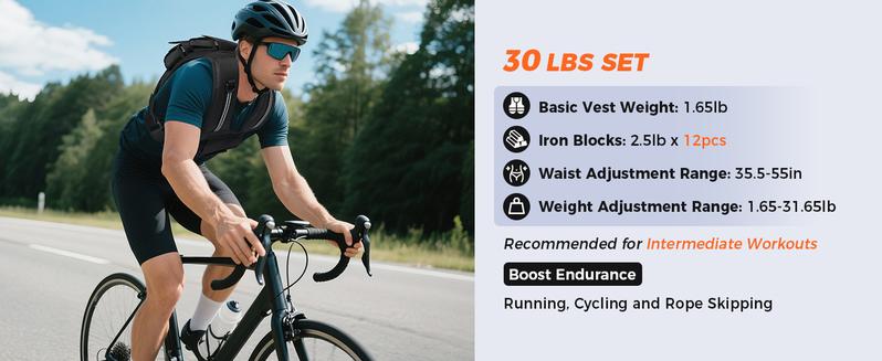 【JumpstartSale】BAGAIL Adjustable Weighted Vest for Men & Women - 20lbs/30lbs/40lbs Removable Iron Weights, Heavy Duty Fitness Vest for Strength Training, Walking Running, Home Workouts