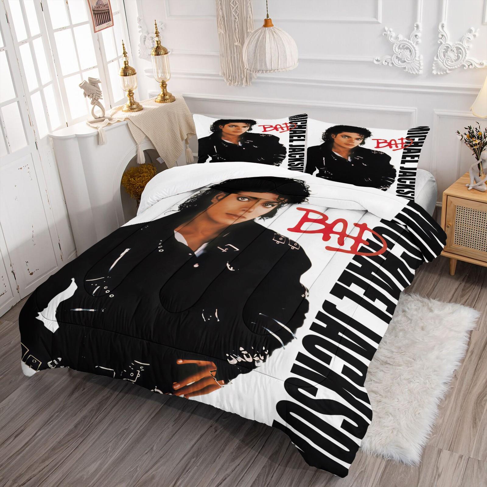 Michael Jackson Pattern Comforter Set, Soft And Durable Bedding Set, Including 1 Quilt And 1 Or 2 Pillowcases, Suitable For Children And Adults Daily Holiday Birthday Gifts Bedroom Decorations