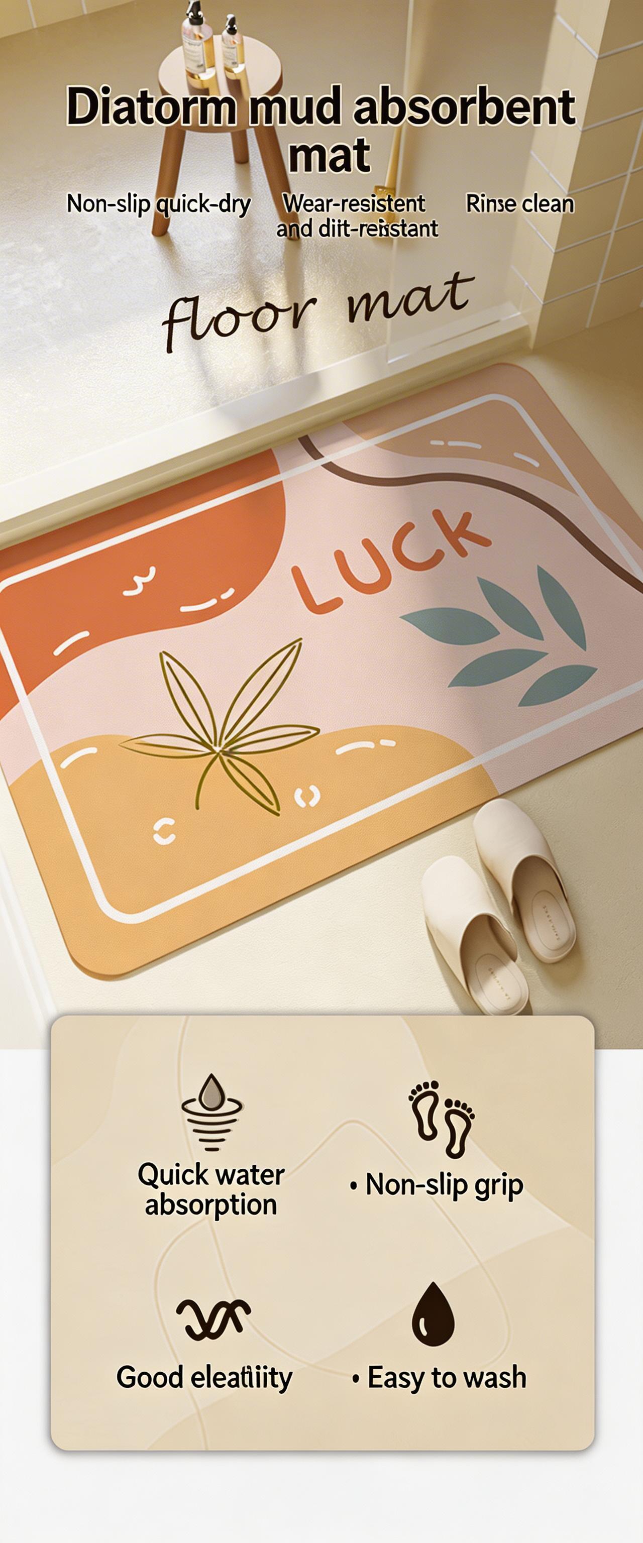 Funny S-SSpongeBob SquarePantsS Floor Mat Eco Friendly Diatomite Antibacterial Odor Resistant Floor Mat Super Absorbent Quick Drying Non Slip Washable Bath Rug for Kitchen Bathroom Shower Home Decor