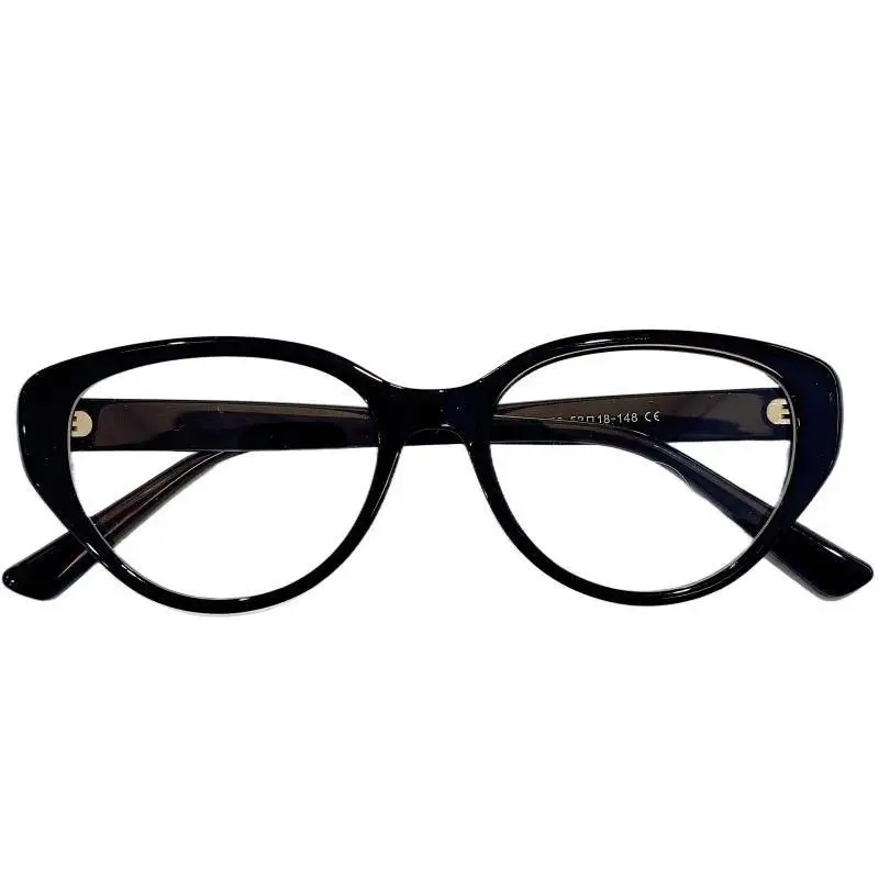 Unisex Retro Cat Eye Korean Myopia Glasses, Single Item Ultra-Light Transparent Anti-Blue Light Fashion Eyewear Frames for Near-Sight Use, Blue Light Blocking Lens