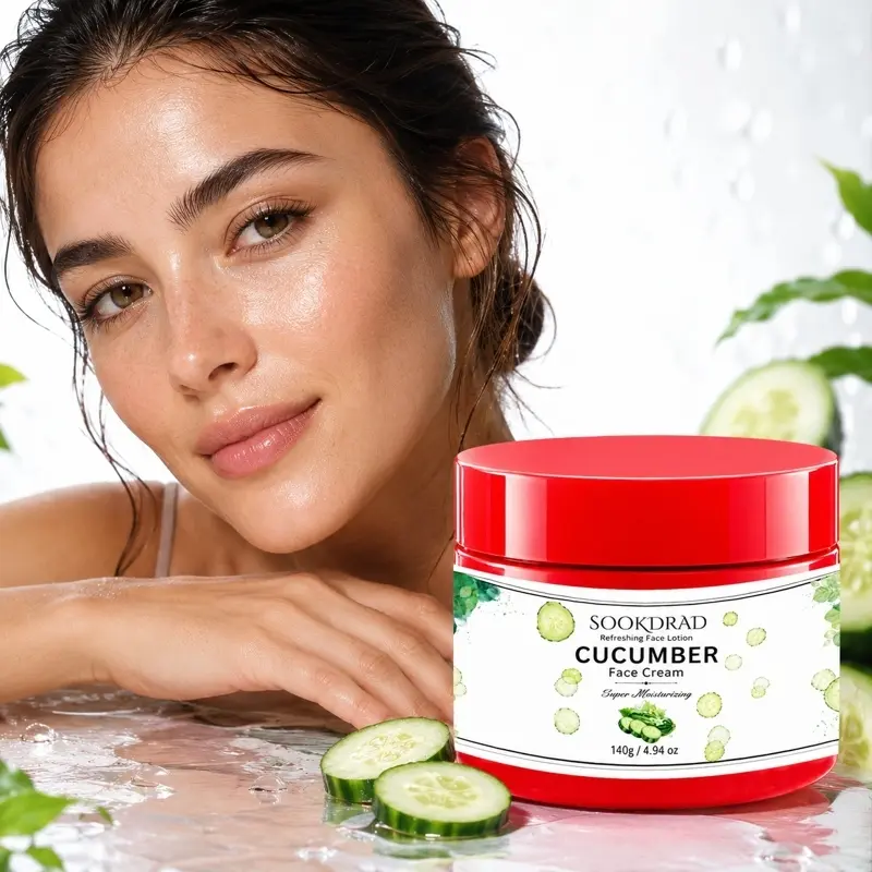 Cucumber Face Cream, Refreshing Facial Lotion, Super Moisturizing, Hydrating, For Face, Suitable For All Skin Types, 140g
