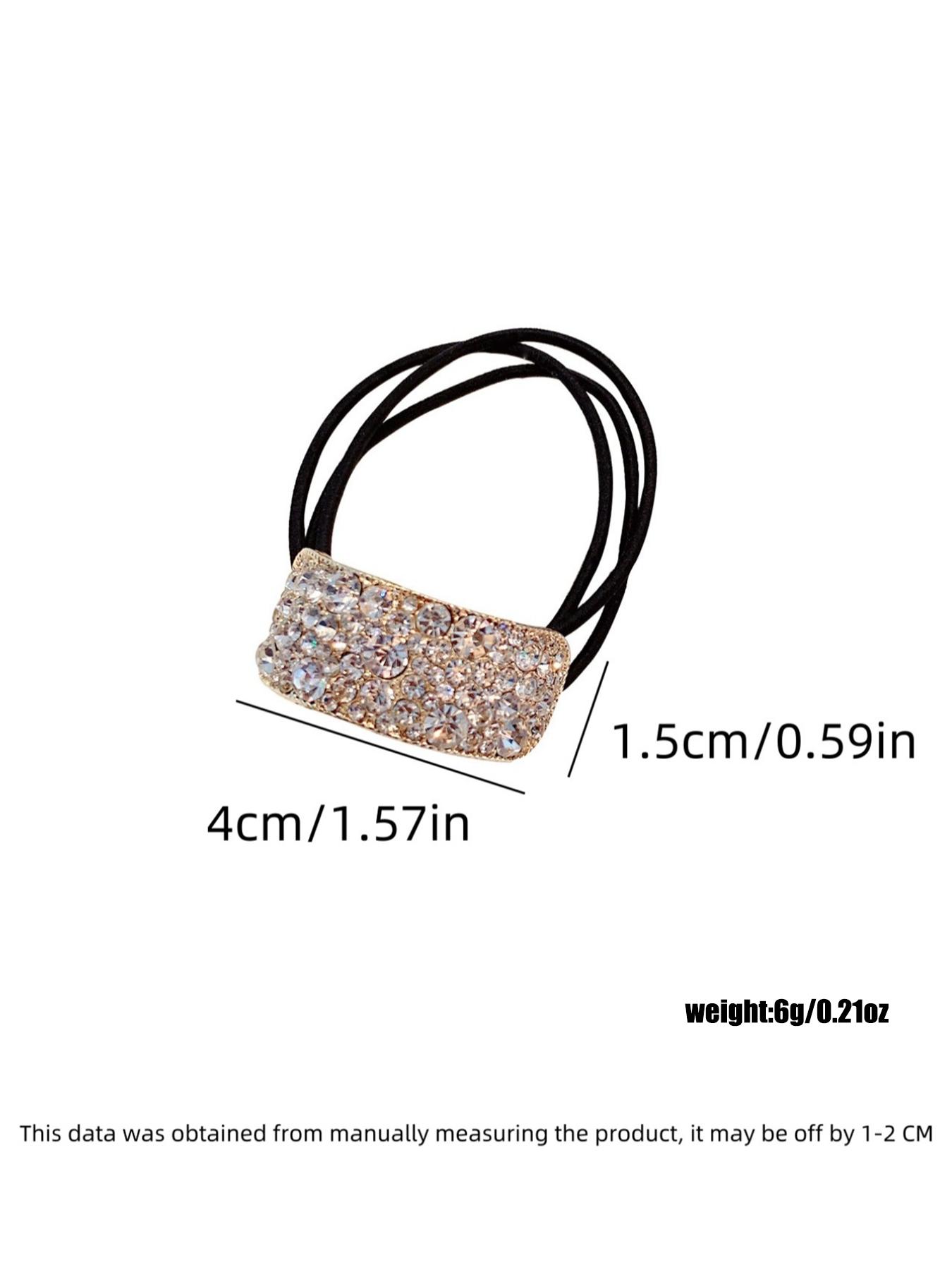 2 Sparkling Rhinestone Hair Ties, Durable Elastic Bands for Strong Hold, Stylish Hair Accessories to Enhance Your Look, Ponytail Hairstyle, Messy Bun