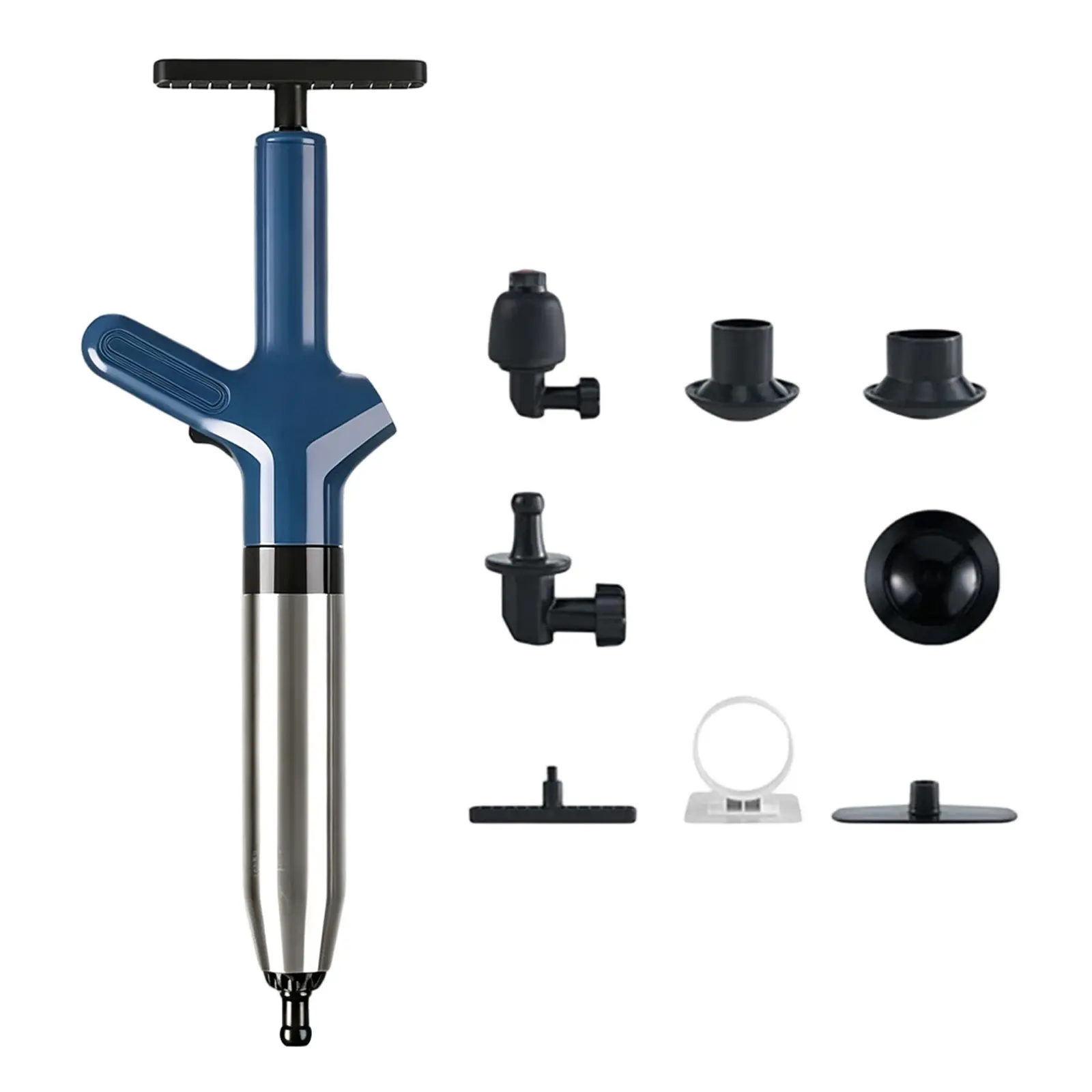 304 Stainless Steel Pipe Dredger Manual Air Pressure Drain Cleaner for Sink Toilet Bathtub Floor Drain Clogs
