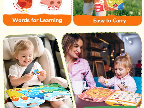 JoyCat Reusable Sticker Book - Jelly Stickers, Kids Sticker Activity Book, Travel Toys for Road Trip, Educational Learning Gifts for Boys and Girls