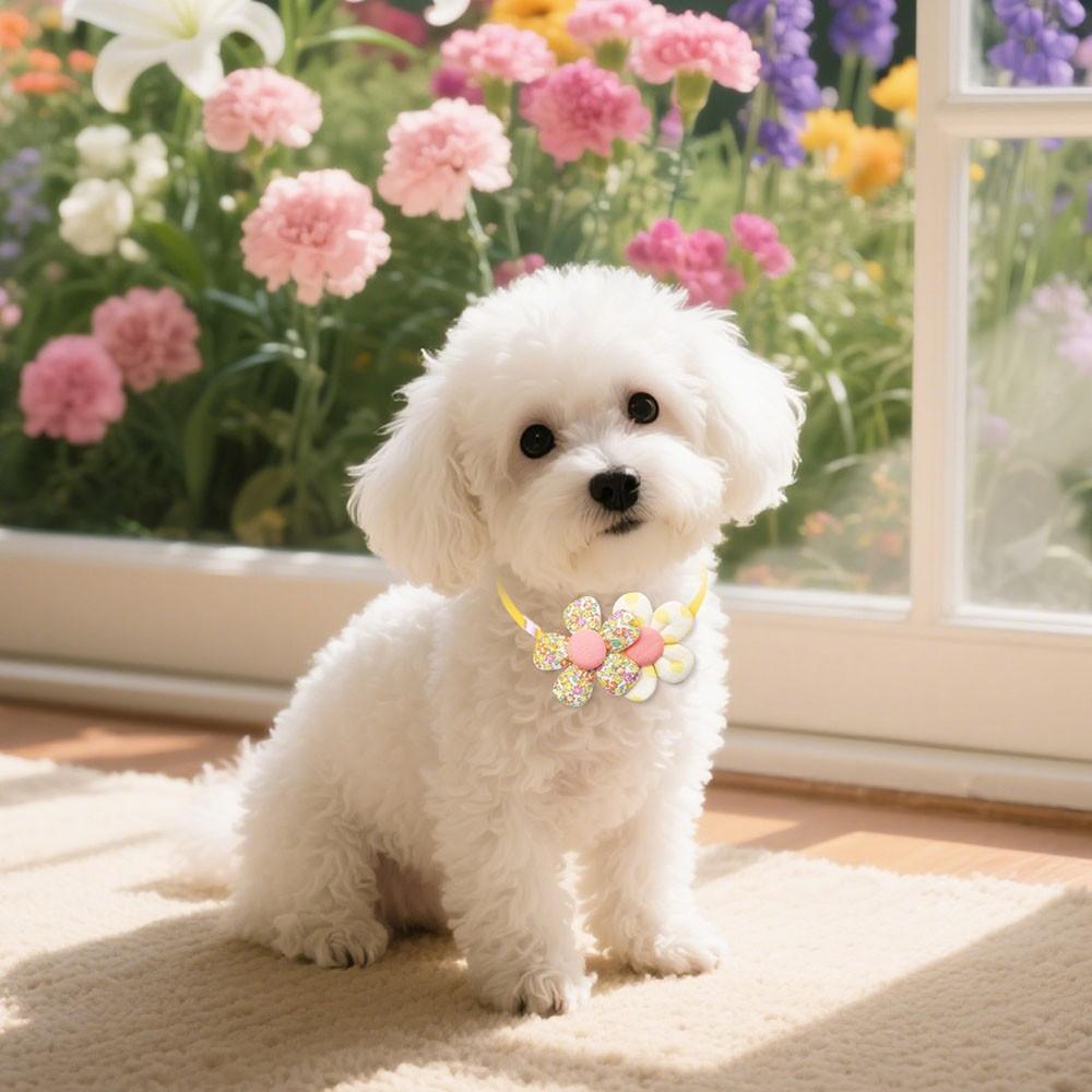8pcs Dog Bowties Cute Flower For Pet Grooming Decoration Spring Summer Small Dog Cat Bow Tie Collar Adjustable Dogs Grooming