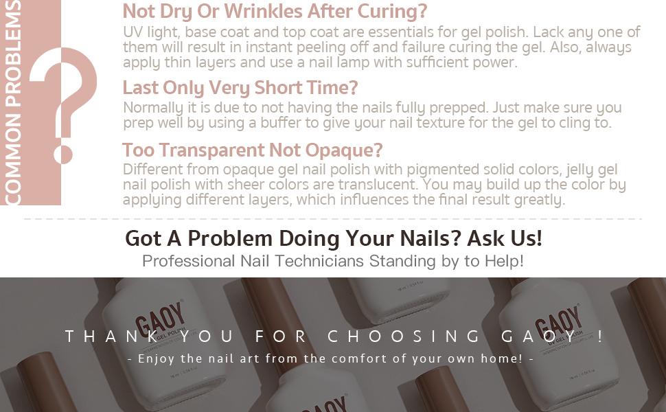 GAOY UV Gel Nail Polish, 16ml Jelly Sheer Color UV Light Cure Needed Gel Polish for Nail Art DIY Manicure and Pedicure at Home