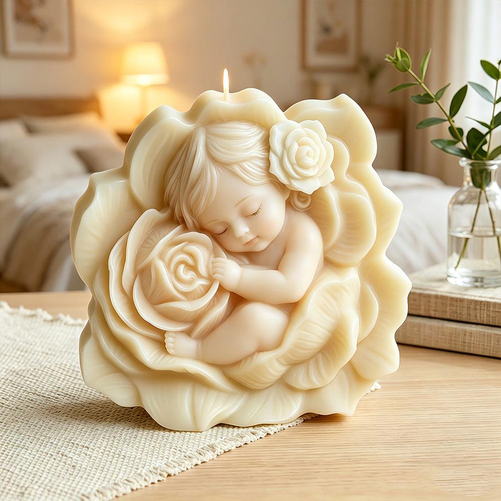 3D Rose Silicone Candle Mold, Large Flower Candle Soap Making Mould for DIY Handmade Aromatherapy Wax Melts, Reusable Rose Shaped Resin Chocolate Ice Cube Craft Supplies, Home Decor Ornament Mold for Adults Beginners