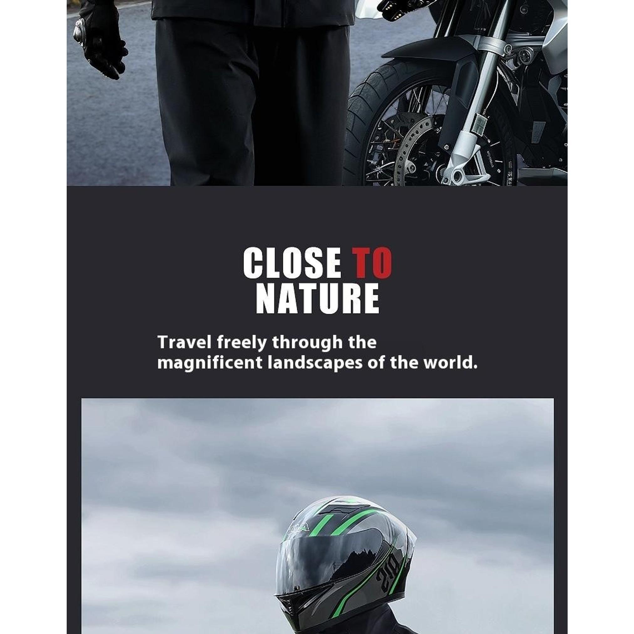Men's Motorcycle Rain Suit, Split Raincoat & Rain Pants, Waterproof Storm Proof Riding Gear, 1 Set