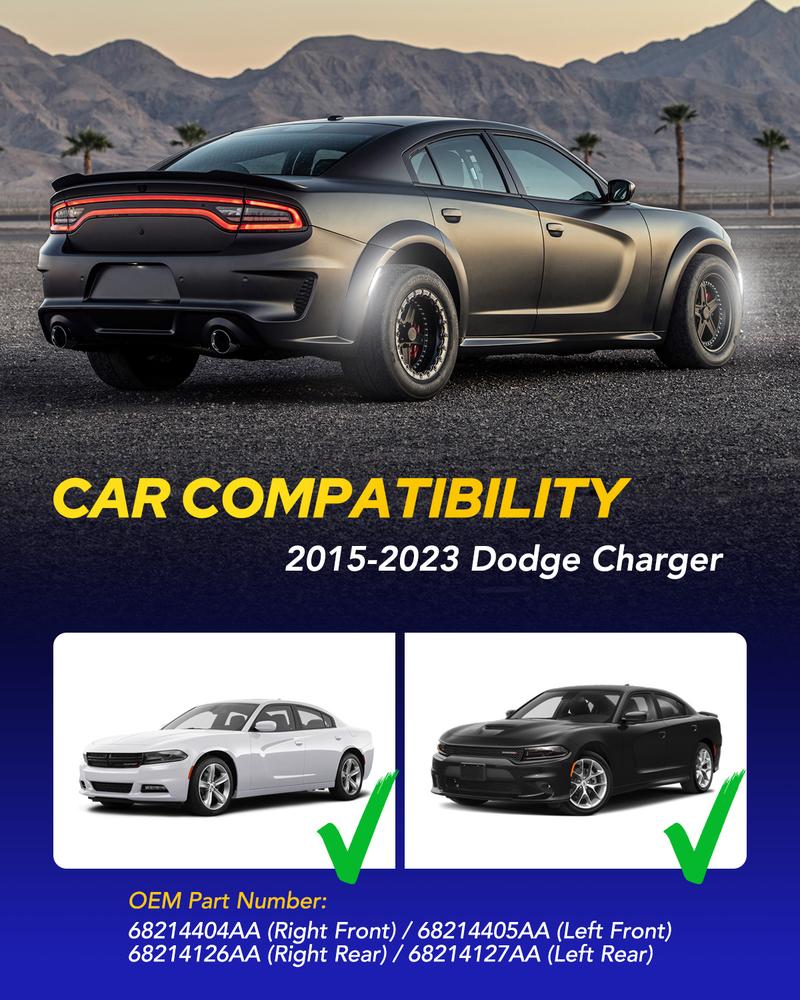 AUTOONE LED Side Marker Lights White for Dodge Charger 2015-2023, Smoked Lens Front & Rear Bumper Lights, High Brightness, IP67 Waterproof, Easy Install, OEM Compatible, 4PCS AUTOONE LED Side Marker Lights White for Dodge Charger 2015-2023, Smoked Lens Front & Rear Bumper Lights, High Brightness, IP67 Waterproof, Easy Install, OEM Compatible, 4PCS