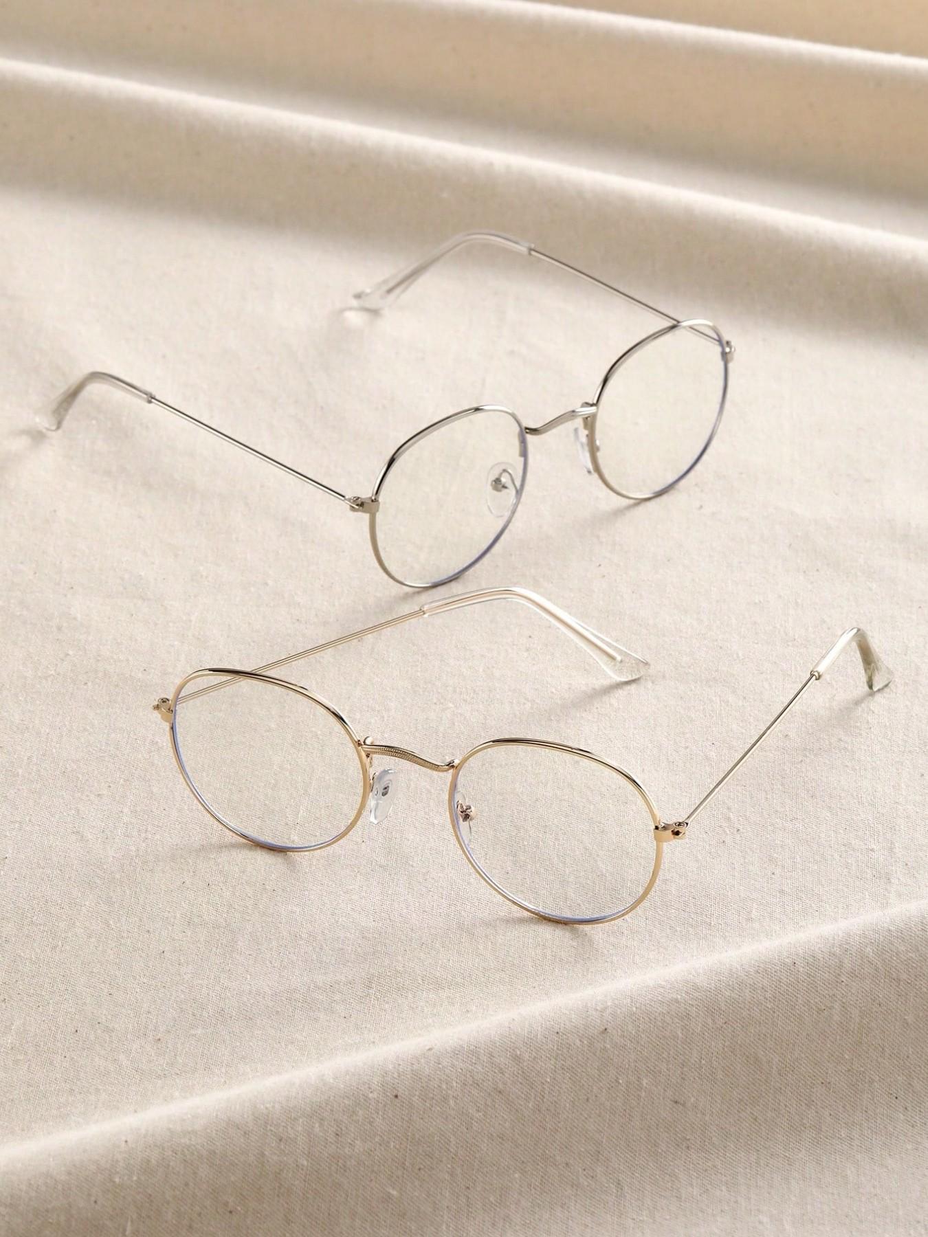 Elegant Women's Round Flat Mirror Glasses, 2 Pairs Classic Design, Perfect for Daily Life, Office Commute, Stylish and Functional, Lightweight Eyeglasses, Round Frame Eyeglasses Elegant Women's Round Flat Mirror Glasses, 2 Pairs Classic Design, Perfect for Daily Life, Office Commute, Stylish and Functional, Lightweight Eyeglasses, Round Frame Eyeglasses