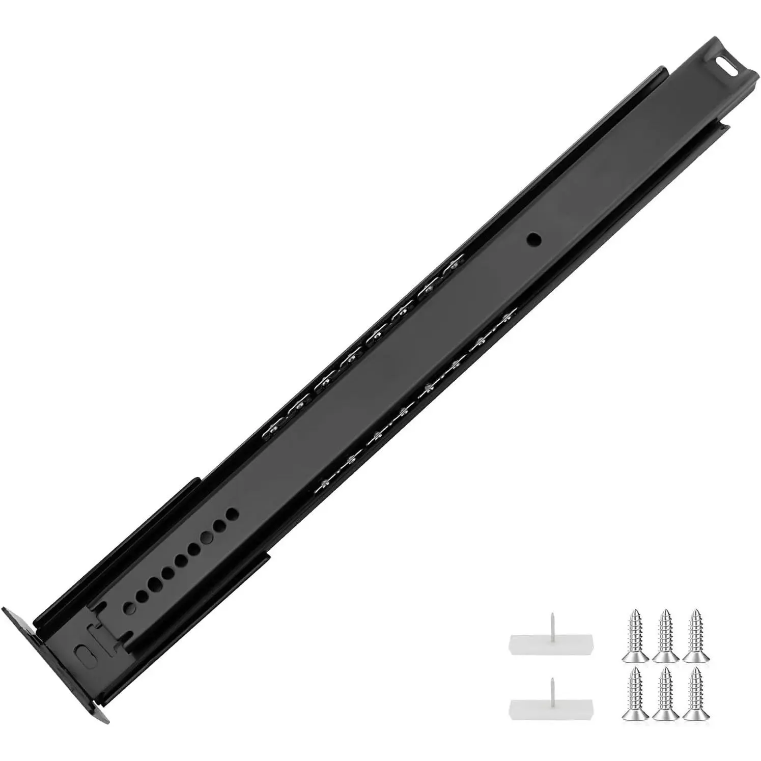 1 Piece Black Center Mount Drawer Slides 14 Inch - Bottom Centered Drawer Mount 3/4 Extension Heavy Duty Drawer Glides for Cabinets, Dressers, and Furniture – Smooth and Quiet Operation
