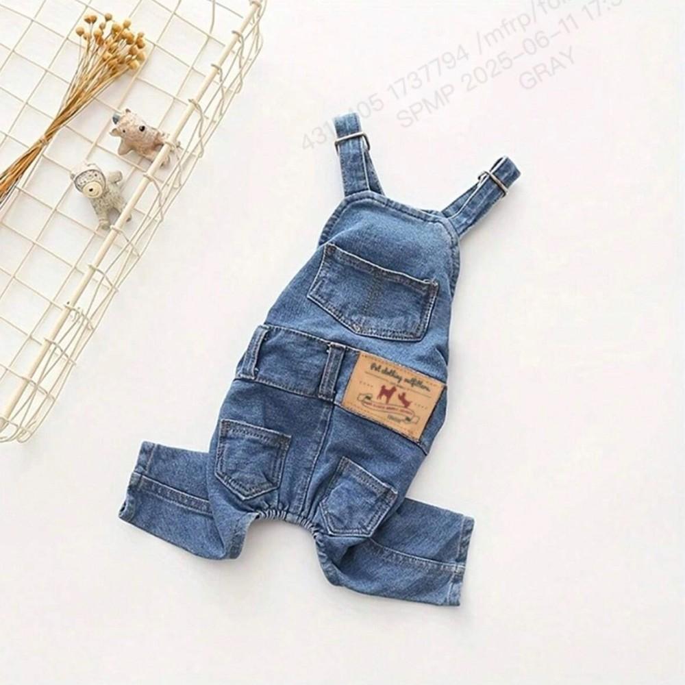 New Summer Pet Clothes, Washed Denim Vest for Dogs, Comfortable Elastic Pet Pants, Small Dog Apparel, Stylish and Practical
