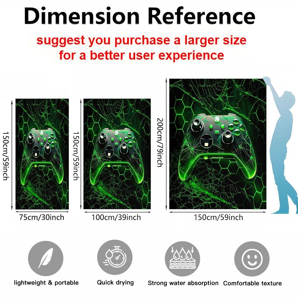 Boys' Gaming Beach Towel, Perfect for Beach and Pool, Essential Large Gaming Pool Towel for Kids and Boys, Cool Controller-Printed Gift Towel, Waterproof Towel for Vacation, Beach, Camping Towel, and Travel